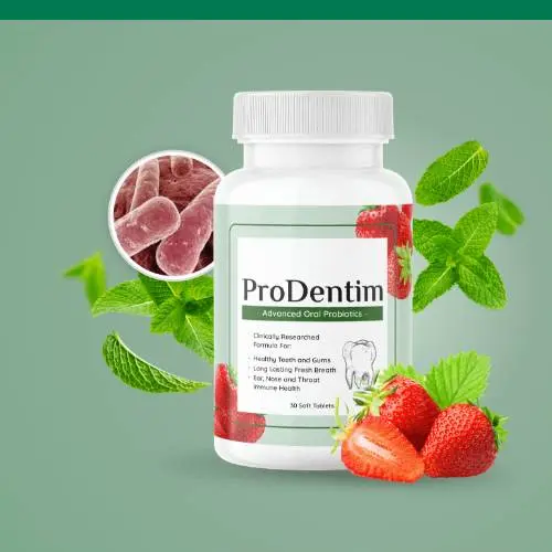 ProDentim bottle shown in official seller creative